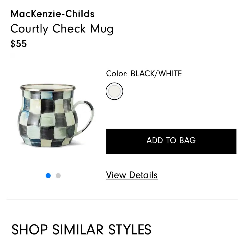 Mackenzie Childs mug courtly check